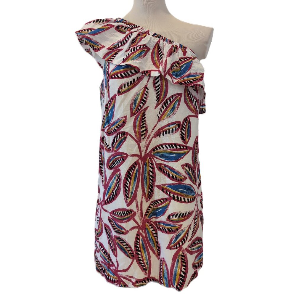 J. Crew Factory Tropical Floral One Shoulder Mini Dress